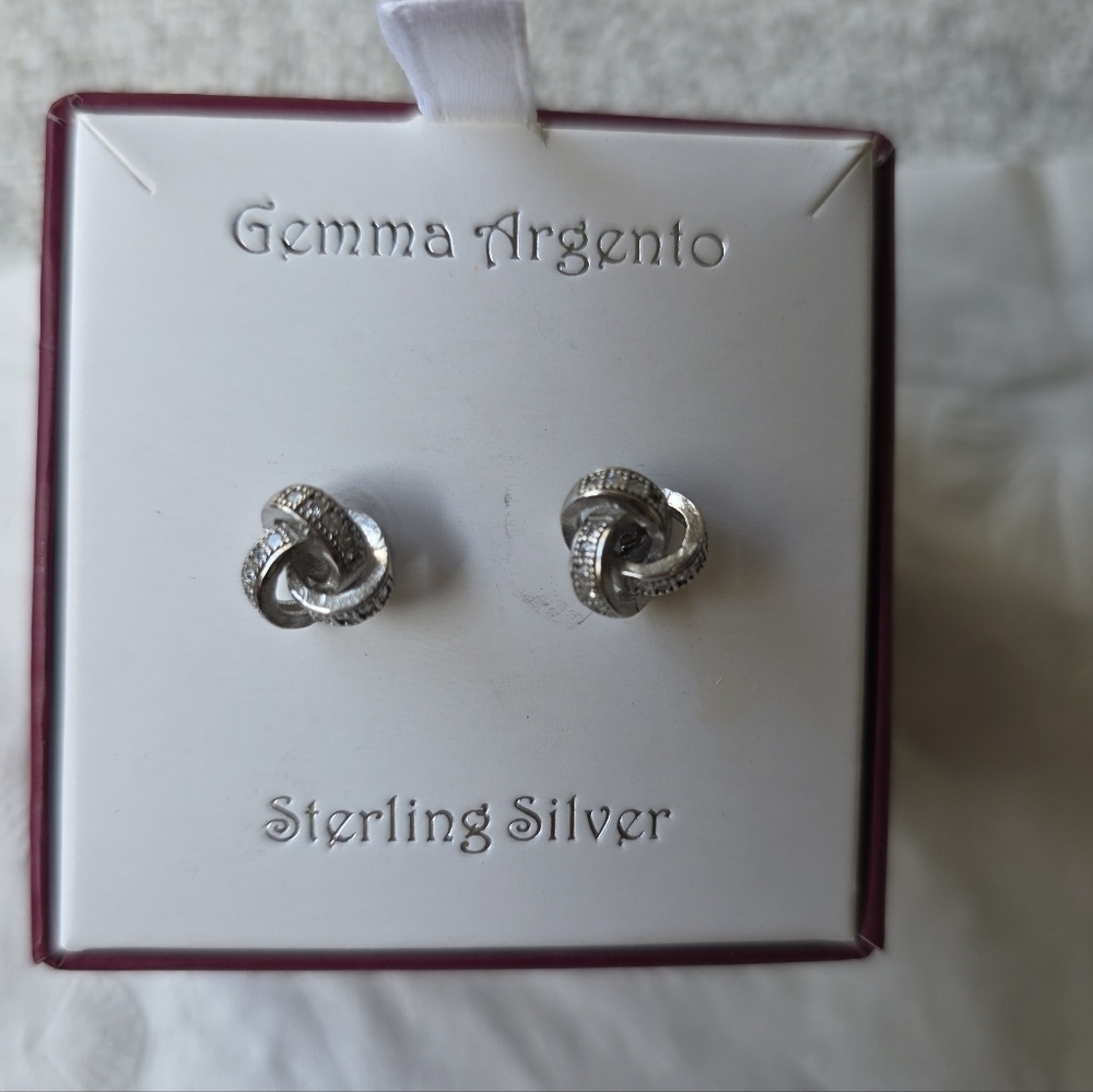 Gemma Argento 925 Knot Earrings - Picture 2 of 6